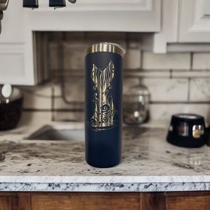 Royal Blue with Mermaid design 20 oz Skinny Tumbler Stainless Steel with Lid